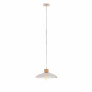Cheap EMIBIG LIGHTING Suspension Kobe, à 1 lampe, acier, bois, blanc