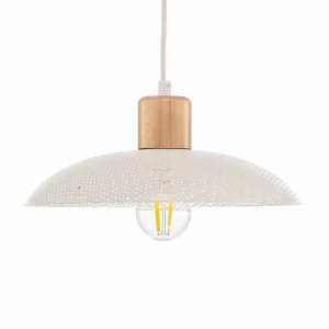 Cheap EMIBIG LIGHTING Suspension Kobe, à 1 lampe, acier, bois, blanc