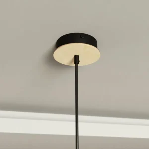 Sale EMIBIG LIGHTING Suspension Kobe, à 1 lampe, acier, bois, noir