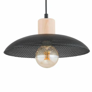 Sale EMIBIG LIGHTING Suspension Kobe, à 1 lampe, acier, bois, noir