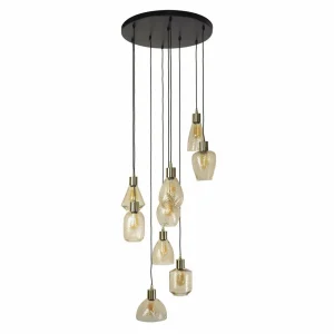 Shop Zijlstra Suspension Leaf, amber, Ø 60 cm, verre, à 9 lampes