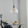 Store Euluna Suspension Leana, transparent, 1 lampe, laiton