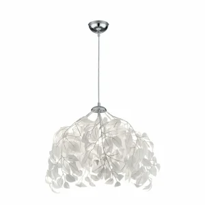 Sale Reality Leuchten Suspension Leavy, chrome/blanc, Ø 38 cm, plastique