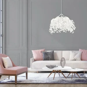 Sale Reality Leuchten Suspension Leavy, chrome/blanc, Ø 38 cm, plastique
