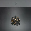 Hot Reality Leuchten Suspension Leavy, noir/or, Ø 38 cm, plastique