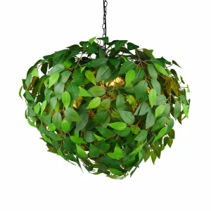 Online Reality Leuchten Suspension Leavy, noir/vert, Ø 70 cm, 4 lampes, E14