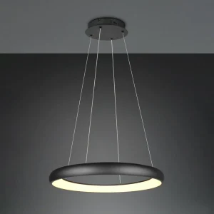 Discount Trio Lighting Suspension LED Cardona, Ø 75 cm, noir, CCT, métal