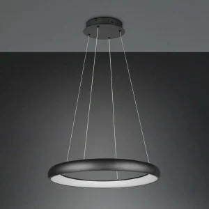 Discount Trio Lighting Suspension LED Cardona, Ø 75 cm, noir, CCT, métal