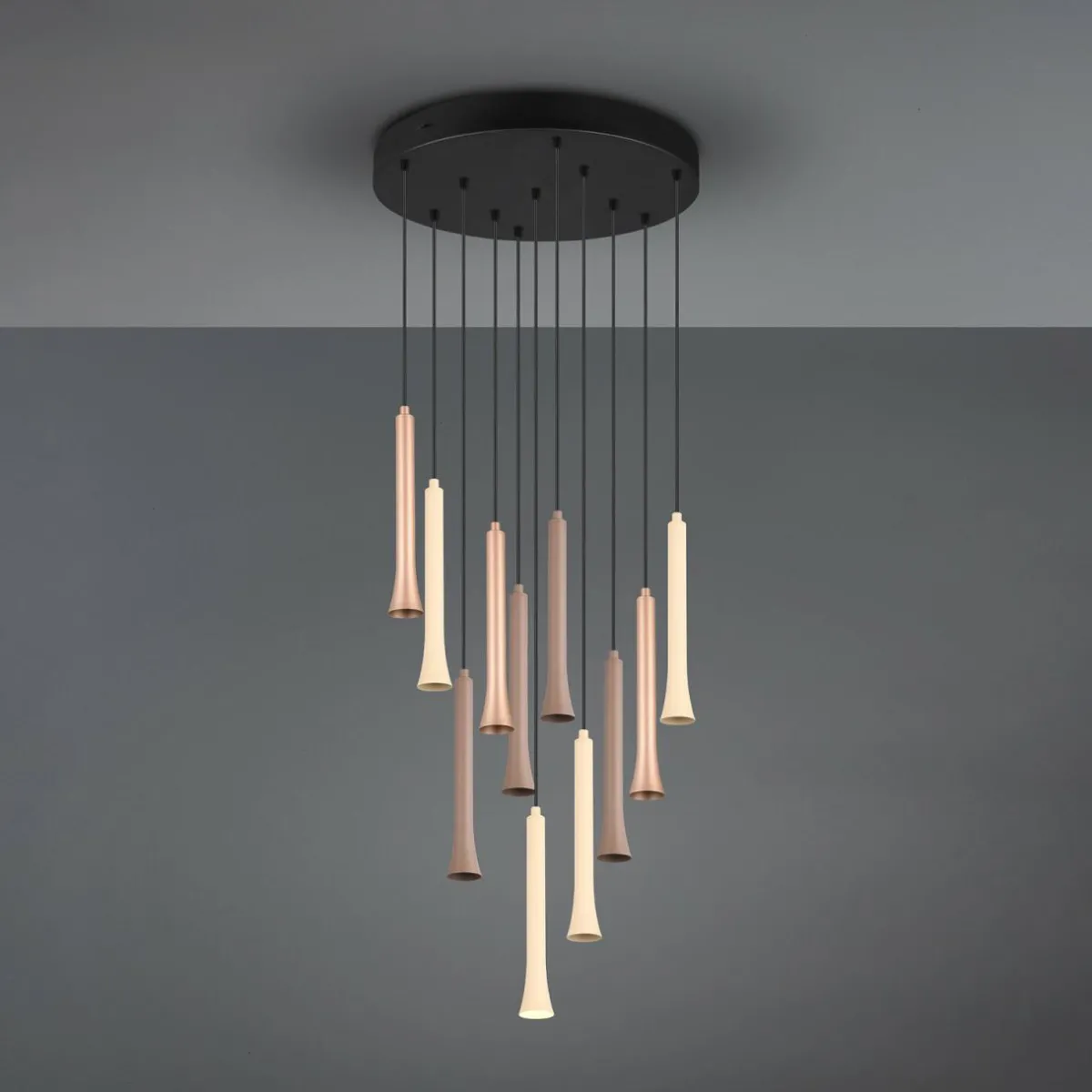 suspension_led_fiato__lampes_ronde_mtal_taupe_coffee_1.webp Hot Trio Lighting Suspension LED Fiato, 11 lampes, ronde, métal, taupe, coffee