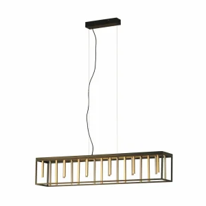 Best Sale FISCHER & HONSEL Suspension LED Grid, métal, télécommande, CCT, intensité variable