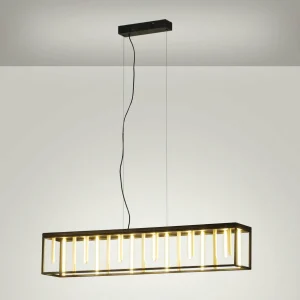 Best Sale FISCHER & HONSEL Suspension LED Grid, métal, télécommande, CCT, intensité variable