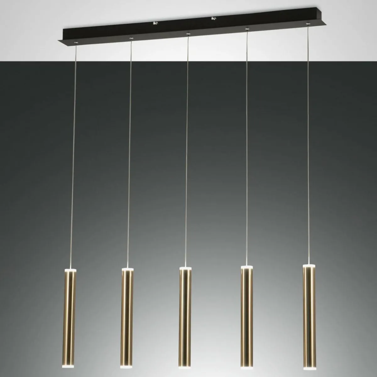 suspension_led_prado_dor___lampes_linaire_intensit_variable_1.webp Best Sale Fabas Luce Suspension LED Prado, doré, à 5 lampes, linéaire, intensité variable