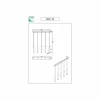 Outlet Fabas Luce Suspension LED Prado, noir, à 5 lampes, linéaire, intensité variable