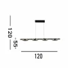 Best Searchlight Suspension LED Space à 4 lampes, noir, métal