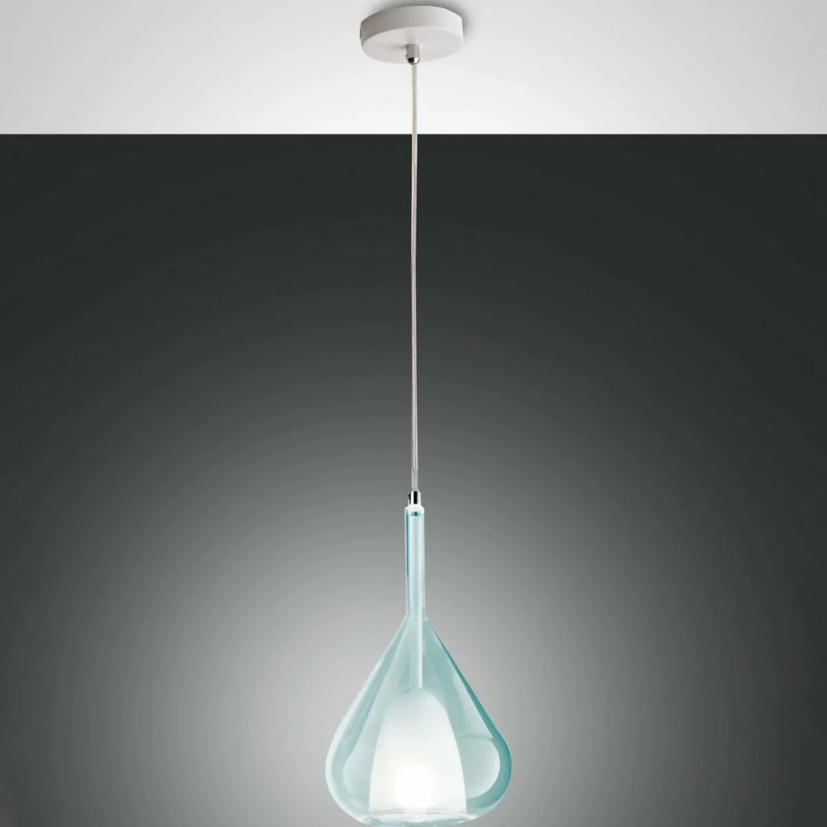 suspension_lila_bleu_azur___lampe_verre_0.webp Store Fabas Luce Suspension Lila, bleu azur, à 1 lampe, verre