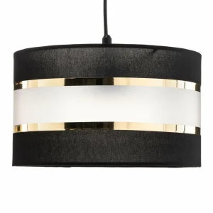 Store HELAM Suspension linéaire Helen noire-dorée 3 lampes