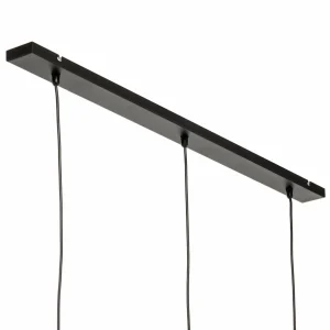 Store HELAM Suspension linéaire Helen noire-dorée 3 lampes