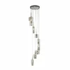 Sale Searchlight Suspension Linen, à 9 lampes, chrome/fumée, verre, G4