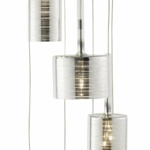 Sale Searchlight Suspension Linen, à 9 lampes, chrome/fumée, verre, G4