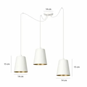 Best EMIBIG LIGHTING Suspension Link avec 3 abat-jour, blanche