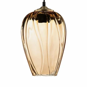 Cheap Solbika Lighting Suspension Linkeus I Abat-jour en verre brun clair Ø 19cm