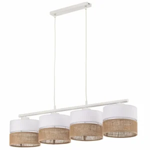 New TK Lighting Suspension Linobianco, linéaire, à quatre lampes