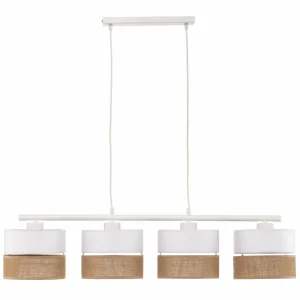 New TK Lighting Suspension Linobianco, linéaire, à quatre lampes