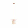 Best Sale ALDEX Suspension Loop Coral L, boule de verre opale, métal, rouge corail