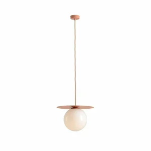 Best Sale ALDEX Suspension Loop Coral L, boule de verre opale, métal, rouge corail
