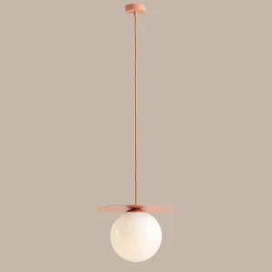 Best Sale ALDEX Suspension Loop Coral L, boule de verre opale, métal, rouge corail
