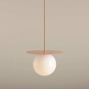 Best Sale ALDEX Suspension Loop Coral L, boule de verre opale, métal, rouge corail