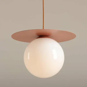 Best Sale ALDEX Suspension Loop Coral L, boule de verre opale, métal, rouge corail