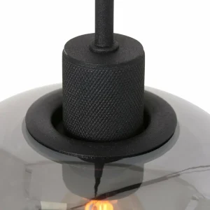Cheap Steinhauer Suspension Lotus, noir, à 3 lampes, poutre, métal, verre