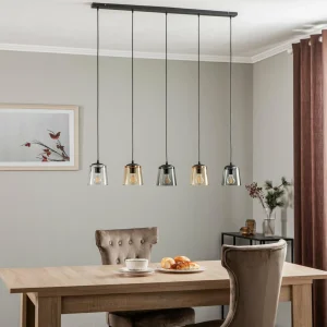 Shop HELAM Suspension Lucea, à 5 lampes, mélangée