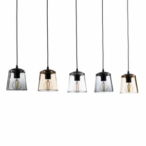 Shop HELAM Suspension Lucea, à 5 lampes, mélangée