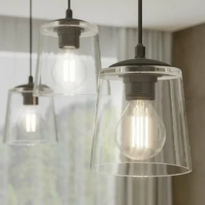 Store HELAM Suspension Lucea à 3 lampes transparent