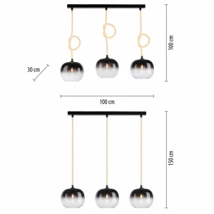 Best Paul Neuhaus Suspension Luma en verre, à 3 lampes