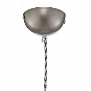 Store Lamkur Suspension Mara, argentée, abat-jour blanc opale