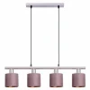 New Näve Suspension Maron, quatre lampes, tissu, brun/doré