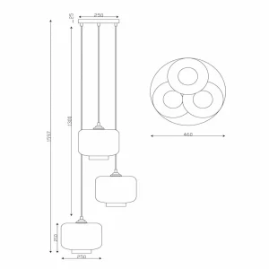 Cheap Lucide Suspension Medine, opale, Ø 46 cm, verre, 3 lampes, E27