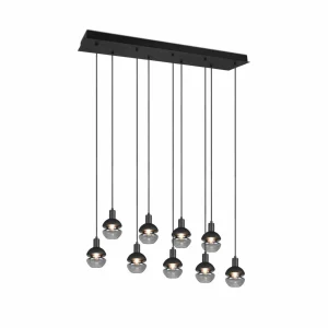 Flash Sale Trio Lighting Suspension Mela, angulaire, à 9 lampes, noire