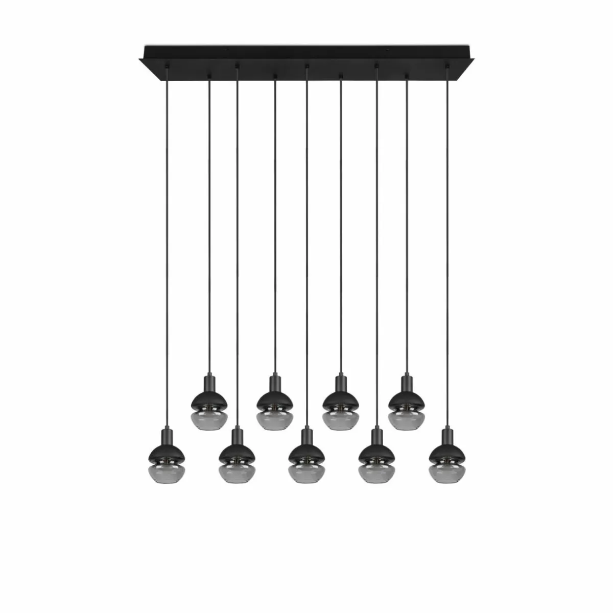 suspension_mela_angulaire___lampes_noire_1.webp Flash Sale Trio Lighting Suspension Mela, angulaire, à 9 lampes, noire