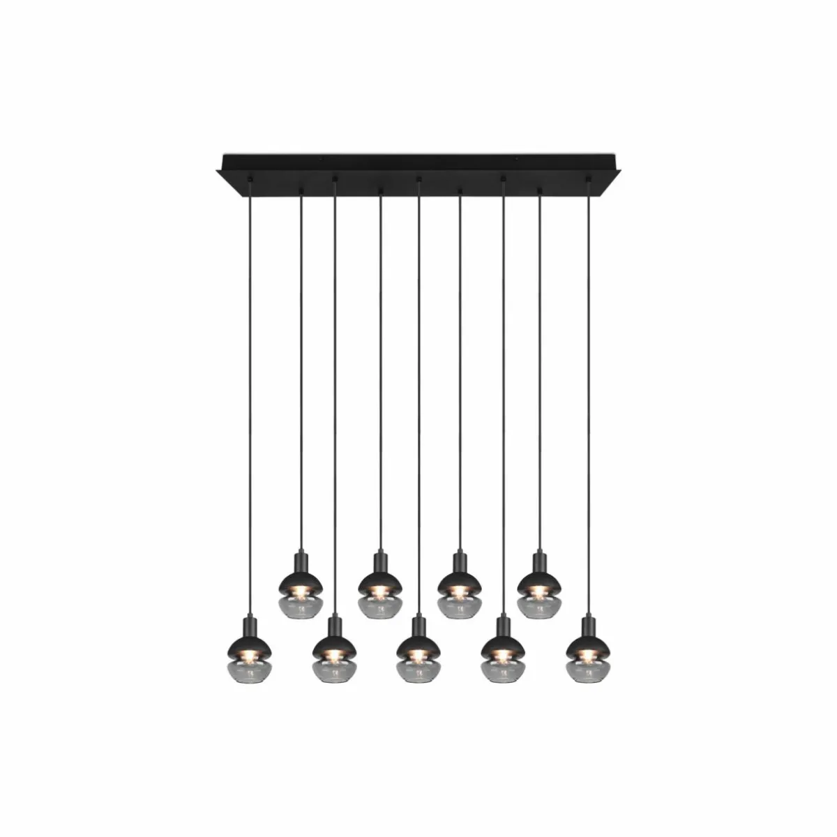 suspension_mela_angulaire___lampes_noire_2.webp Flash Sale Trio Lighting Suspension Mela, angulaire, à 9 lampes, noire