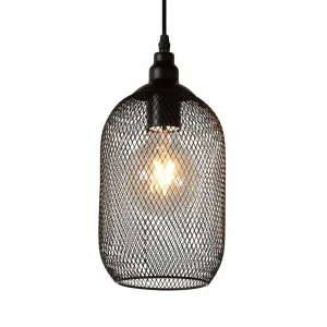 Flash Sale Lucide Suspension Mesh à une lampe, noire, Ø 15 cm