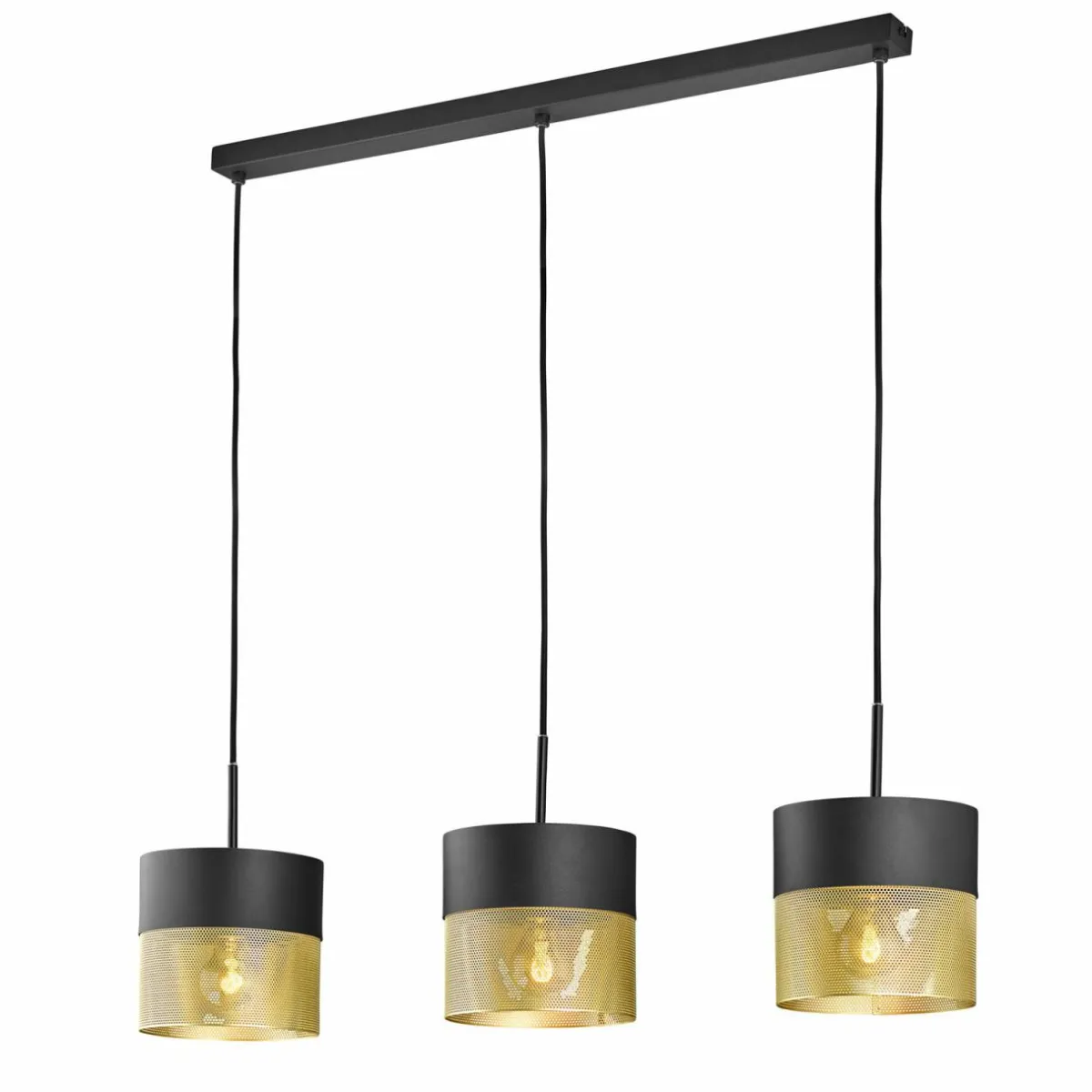 suspension_mesh_e___lampes_haut_noiredore_1.webp Flash Sale HELL Suspension Mesh E27 à 3 lampes, haut, noire/dorée