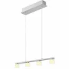 New HELL Suspension Mila, nickel/opale, à 4 lampes