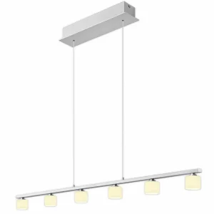 Best Sale HELL Suspension Mila, nickel/verre opale, à 6 lampes