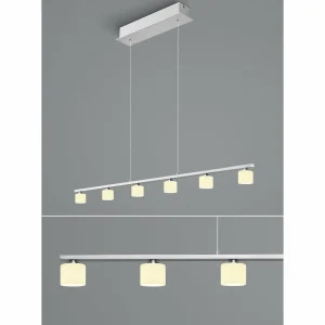 Best Sale HELL Suspension Mila, nickel/verre opale, à 6 lampes