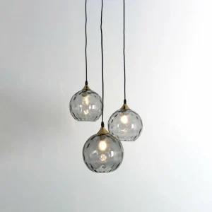 Best Sale Holländer Suspension Milano, 3 abat-jour en verre fumé