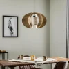 Fashion SIGMA Suspension Modern C M avec lamelles en bois Ø 50 cm